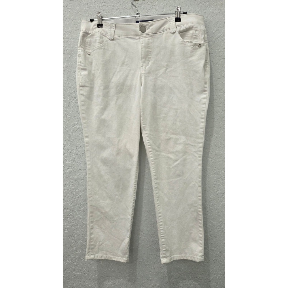 Democracy Ab solution White Cropped Denim Jeans Plus Size 16W